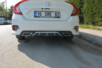 Honda Civic Sedan X 2016–2021 Difúzor zadného nárazníka (Meliset, vo farbe) fotografia 2