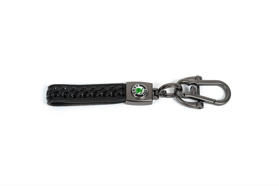 Skoda Kožený prívesok na kľúče V2 s logom Skoda Image