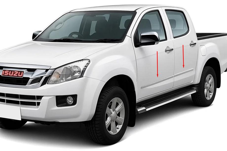 Isuzu D-Max 2011–2019 OmsaLine dverové lišty (nerez) Image