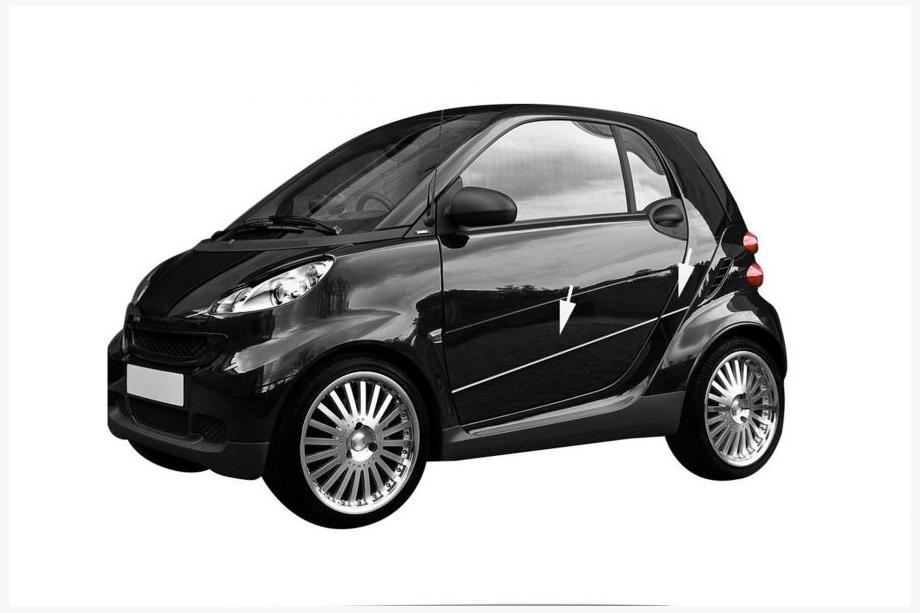 Smart 2007–2014 Lišty na dvere (4 ks, nehrdzavejúca oceľ) Image
