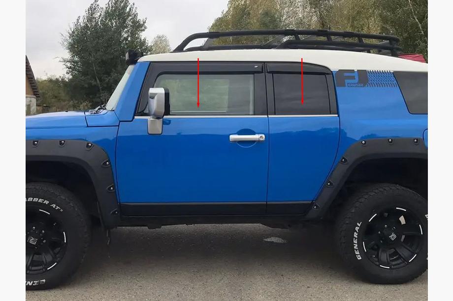 Toyota FJ Cruiser 2006–2022 Spodné okenné lišty z nehrdzavejúcej ocele (4 ks) Fotografia 1