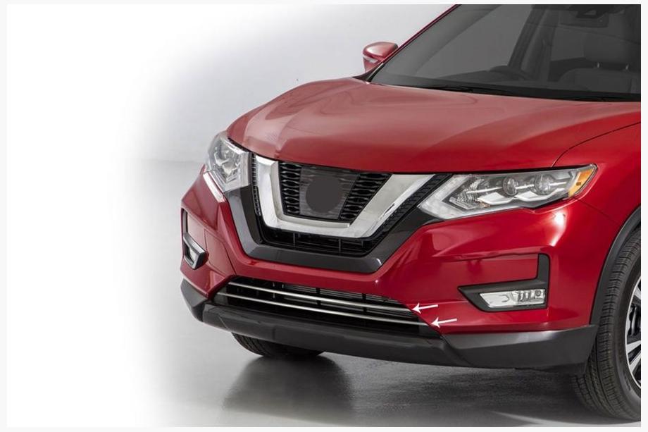 Nissan X-trail T32/Rogue 2014–2021 Nerezové chrómové lišty na mriežku nárazníka (2017-2021, 2 ks) Image