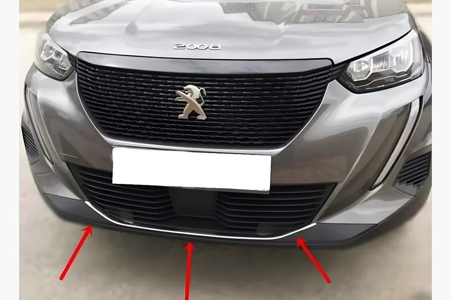 Peugeot 2008 2019– Chrómová ochranná lišta na predný nárazník (1 ks, nerez) Image