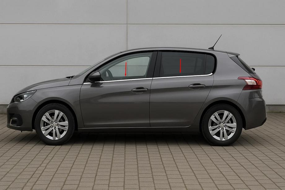 Peugeot 308 2014–2021 OmsaLine spodné okenné lišty (4 ks, nerez) Image