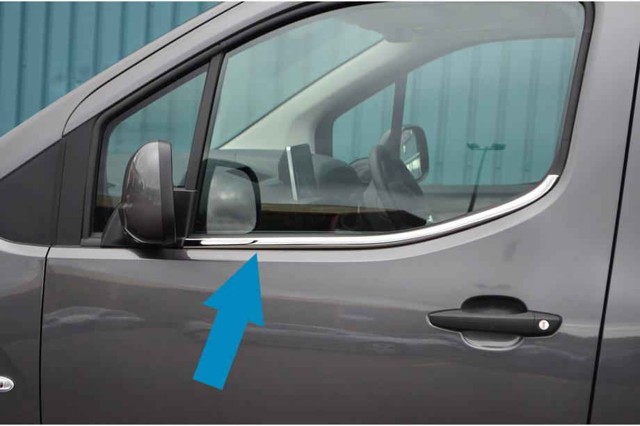Peugeot Partner/Rifter 2019– Ozdobné lišty okien (2 ks, nerez) Image
