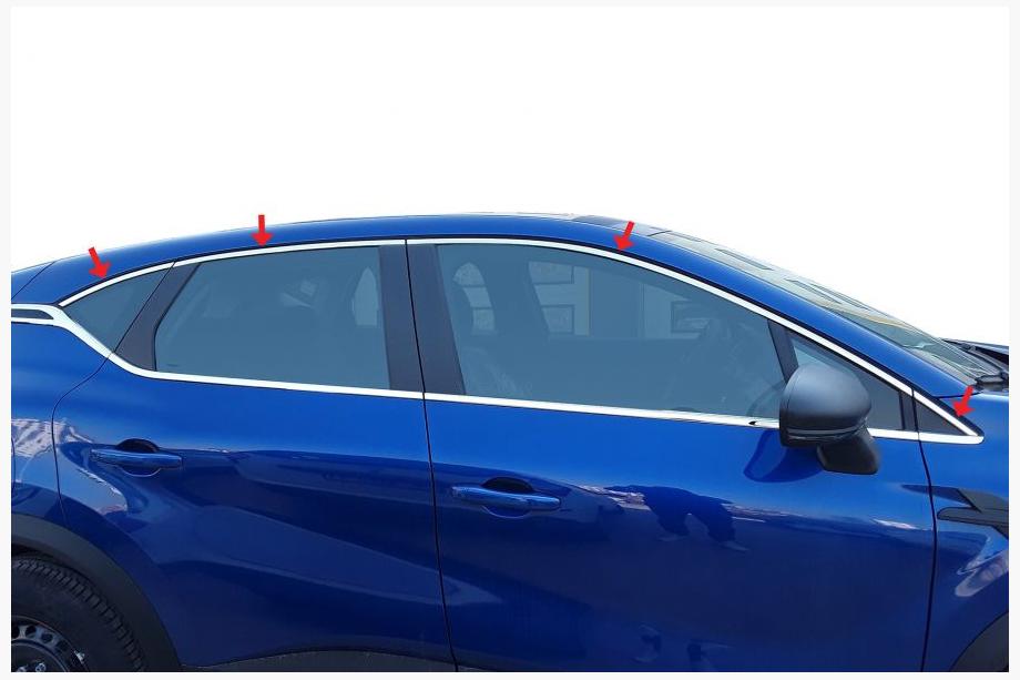 Renault Captur 2019– Horné okenné lišty (8 ks, nerez) Image