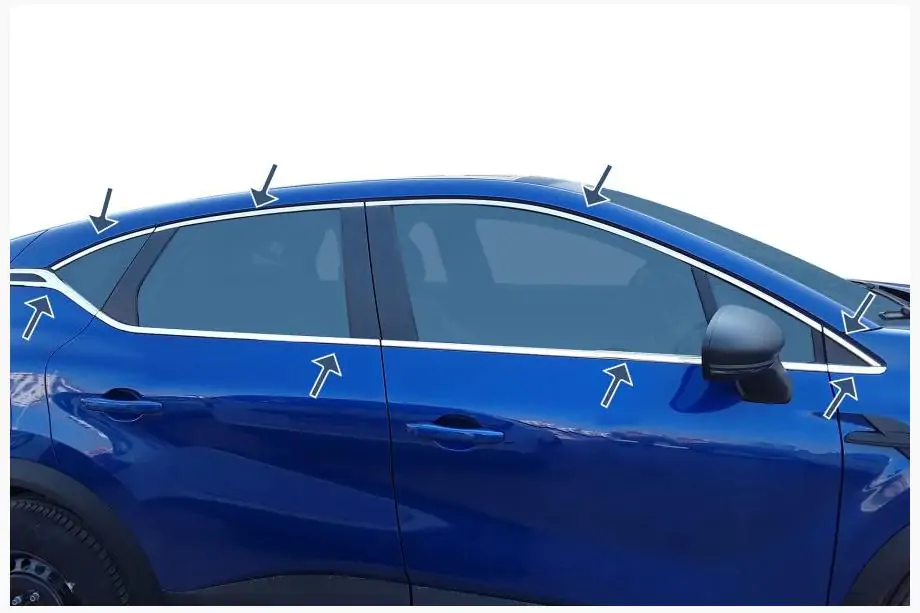 Renault Captur 2019– Kompletná sada okenných líšt (16 ks, nerez) Image