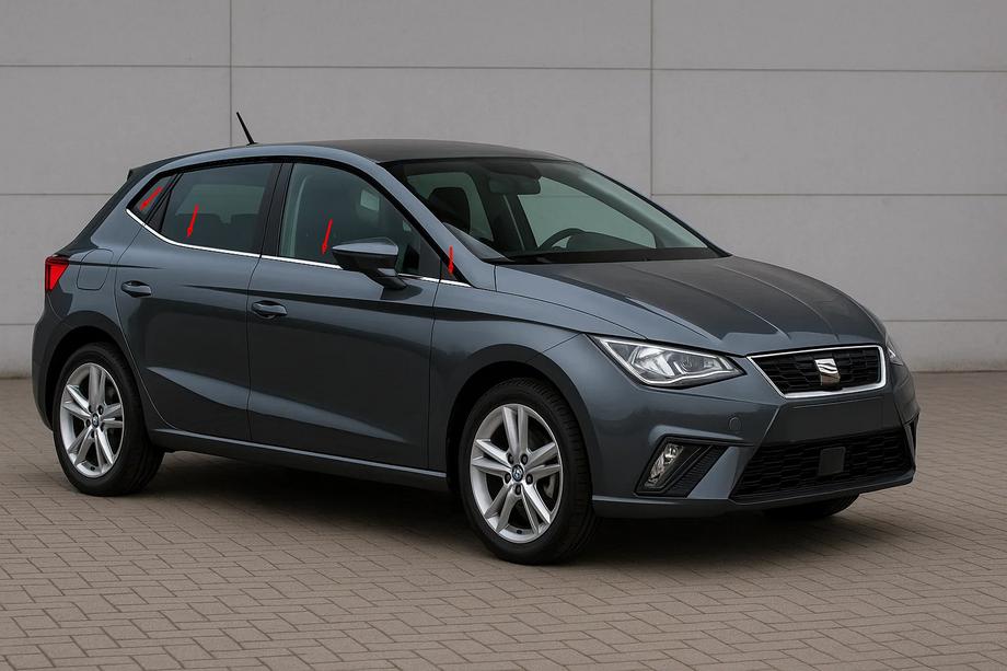 Seat Ibiza 2017– Okenné lišty (4 ks, nerez) Image