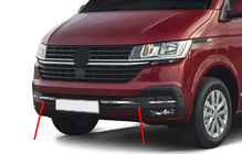 Volkswagen T6 2015–2024 Nerezová chrómová lišta na mriežku nárazníka 2019+ (4 ks) fotografia 1