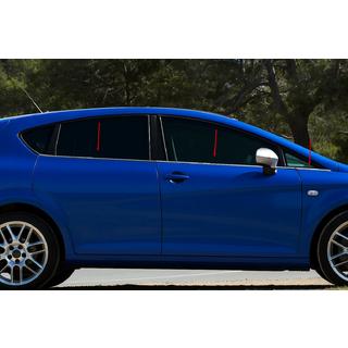 Vonkajšie okenné lišty Carmos (6 ks, nerez) Seat Leon 2005–2012 fotografia 1