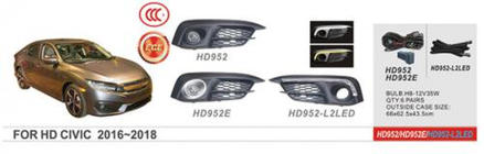 Honda Civic Sedan X 2016–2021 Hmlové svetlá 2016-2019 (halogénové) fotografia 1