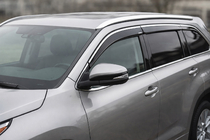 Toyota Highlander 2013–2019 Okenné deflektory s chrómovou lištou (4 ks, Niken) fotografia 1