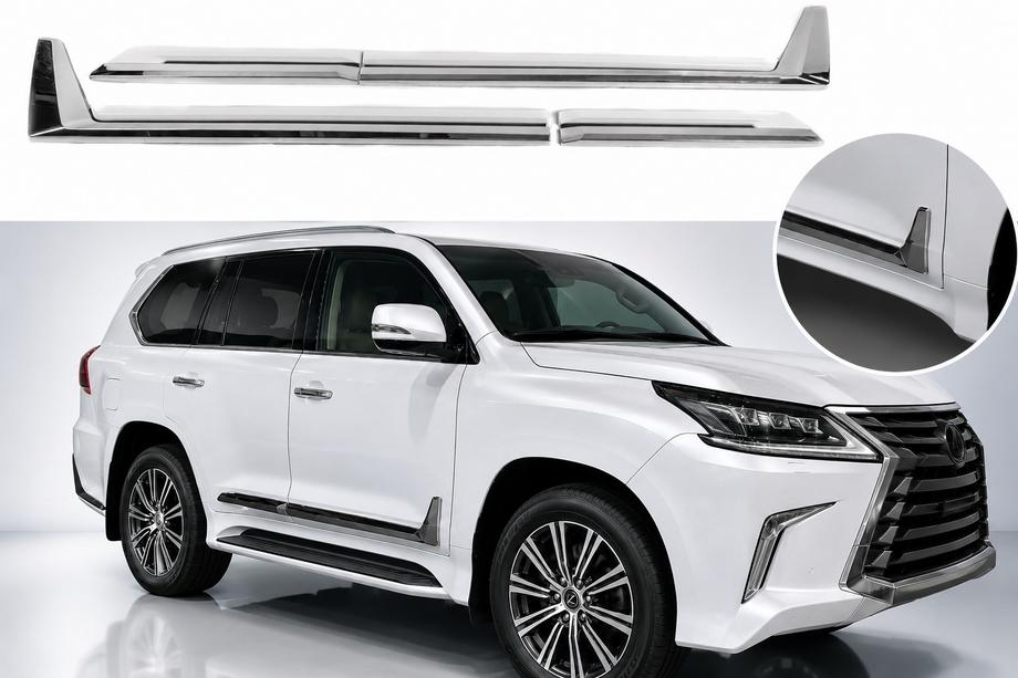 Lexus LX 500d/600 2022– F-Sport bočné lišty dverí biele+chróm (sada 4 ks, ABS) Image