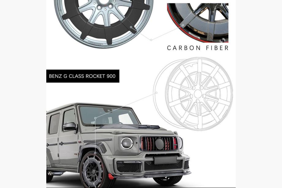Mercedes G-Class W463 2018–2024 G900 kované disky z hliníka a karbónu (R24, 4 ks) Fotografia 18
