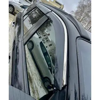 Okenné deflektory s chrómovou lištou (4 ks, Niken) Hyundai Santa Fe 2 2006–2012 fotografia 4