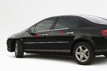 Peugeot 407 2004–2011 Vonkajšie okenné lišty (4 ks, nerez) Carmos - turecká oceľ fotografia 1