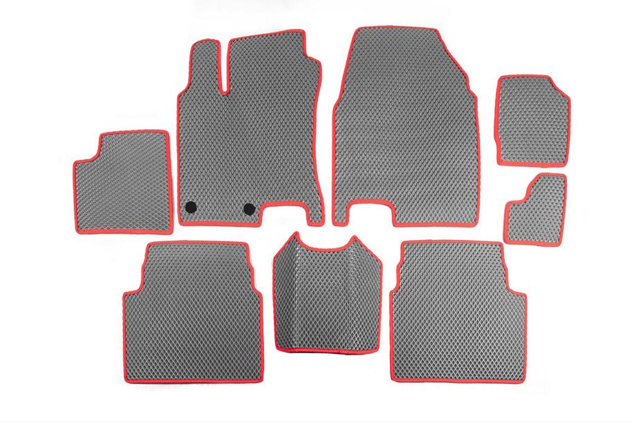 Nissan Qashqai 2010–2014 EVA rohože do interiéru pre +2 (3 rady, sivé) Image