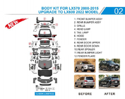 Lexus LX570/450d 2008–2022 Faceliftový kit pre LX600 fotografia 2