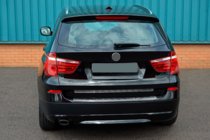 BMW X3 F25 2011–2018 Nerezová lišta na zadný nárazník OmsaLine (lesklá, nerez) fotografia 3