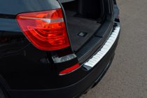 BMW X3 F25 2011–2018 Nerezová lišta na zadný nárazník OmsaLine (lesklá, nerez) fotografia 1
