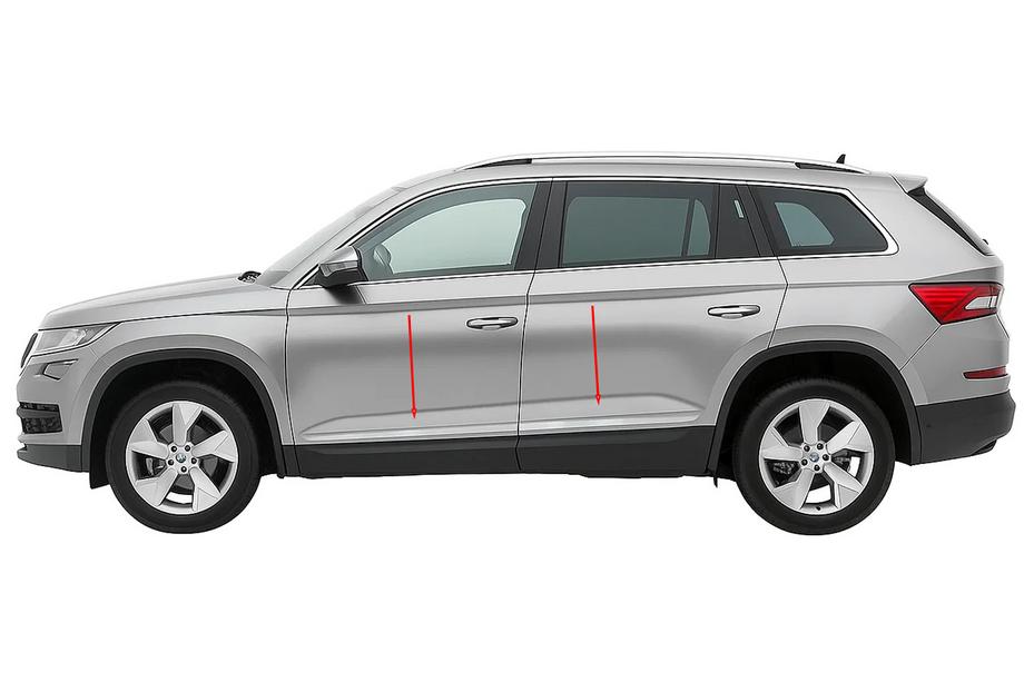Skoda Kodiaq 2016–2023 Carmos úzka dverová lišta (nerez) Fotografia 1