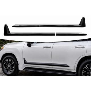 Čierne dverové lišty F-Sport biela/čierna (4 ks, ABS)