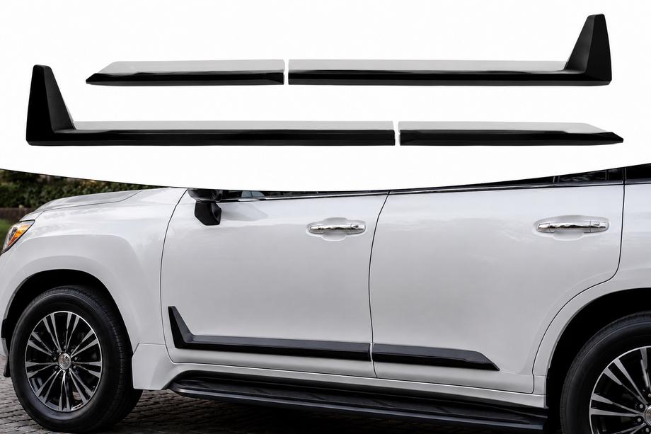 Lexus LX 500d/600 2022– Čierne dverové lišty F-Sport biela/čierna (4 ks, ABS) Image
