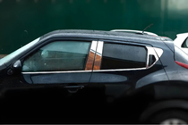 Nissan Juke 2010–2019 Omsa Line lišty dverových stĺpikov (6 ks, nehrdzavejúca oceľ) fotografia 1