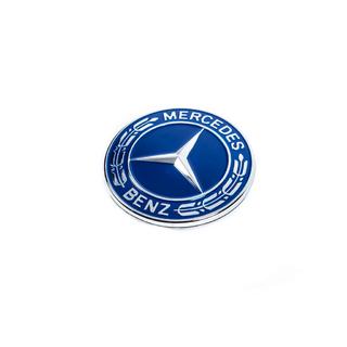 Záslepka namiesto emblému na kapotu Mercedes (modrá, 57 mm) fotografia 1