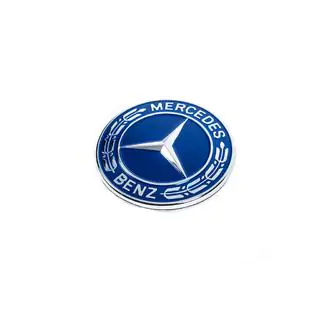 Záslepka namiesto emblému na kapotu Mercedes (modrá, 57 mm) fotografia 1
