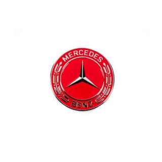 Záslepka namiesto emblému na kapotu Mercedes (červená, 57 mm) fotografia 1