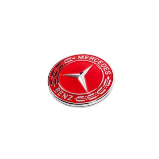 Záslepka namiesto emblému na kapotu Mercedes (červená, 57 mm) fotografia 2