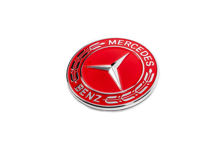 Mercedes-Benz Záslepka namiesto emblému na kapotu Mercedes (červená, 57 mm) Fotografia 2