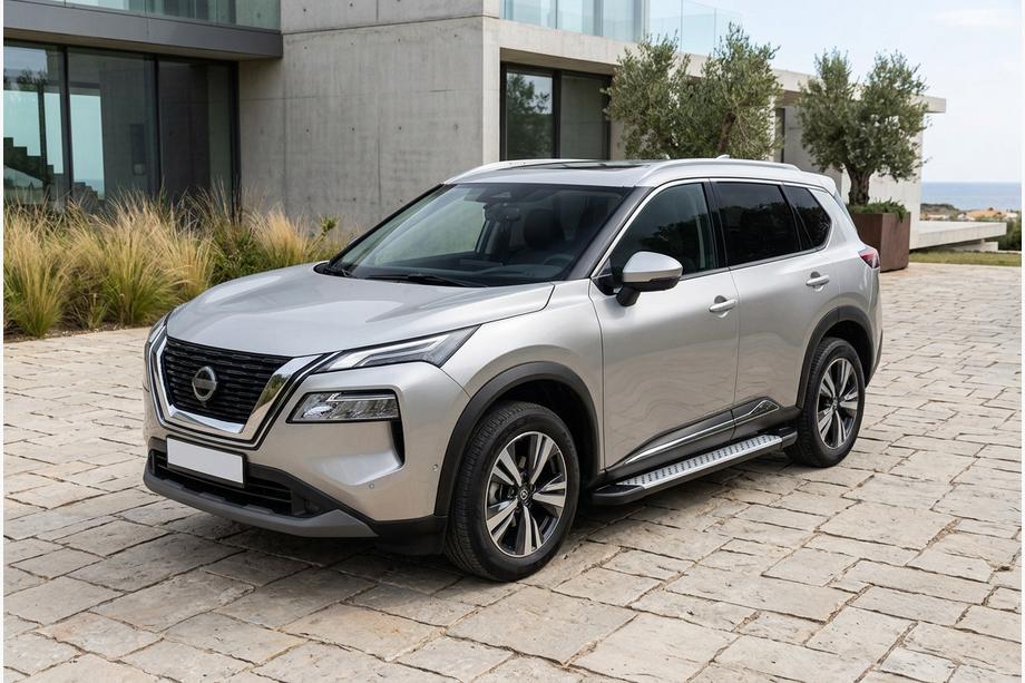 Nissan X-trail T33/Rogue 2022– Bočné nášľapy Allmond Grey (2 ks, hliník) Image