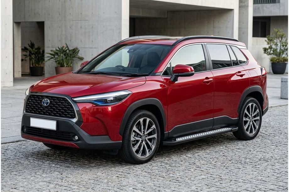 Toyota Corolla Cross 2020– Bočné nášľapy Vision New Black (2 ks, hliník) Image