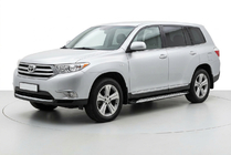 Toyota Highlander 2008–2013 Bočné nášľapy Shining V1 (2 ks, hliník) fotografia 1