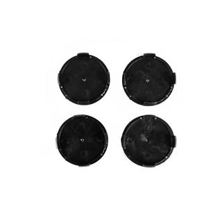 Stredové krytky diskov 71/74 mm bez krúžku (4 ks, čierne s chrómovým logom) fotografia 3