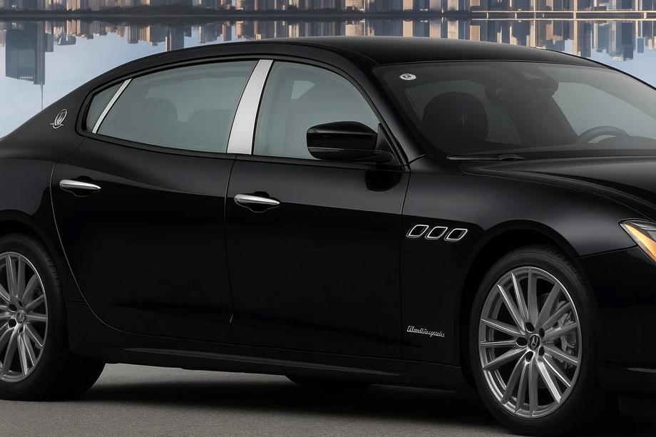 Maserati Quattroporte 2013–2023 Nerezové kryty stĺpikov dverí (4 ks) Fotografia 1