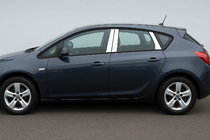 Opel Astra J 2009–2015 Chrómové kryty stĺpikov dverí (HB/SD) (6 ks, nehrdzavejúca oceľ) fotografia 1