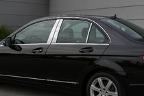 Mercedes trieda C W204 2007–2015 Nerezové kryty stĺpikov dverí (6 ks) fotografia 1