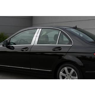Nerezové kryty stĺpikov dverí (6 ks) Mercedes trieda C W204 2007–2015 fotografia 1