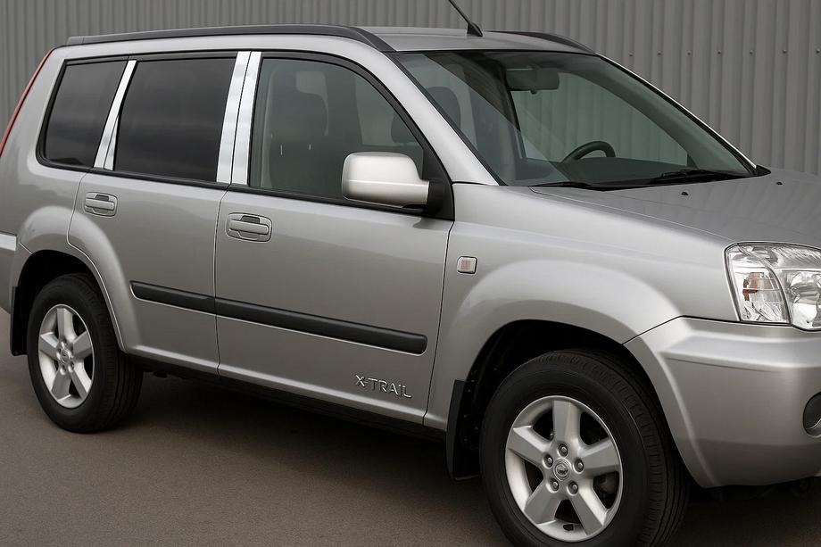 Nissan X-trail T30 2002–2007 Nerezové chrómové kryty dverových stĺpikov (8 ks) Fotografia 1
