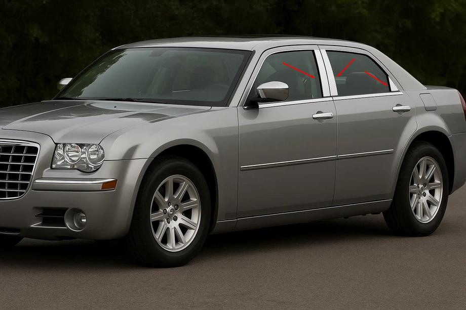 Chrysler C300 2004–2011 Nerezové kryty stĺpikov dverí (6 ks) Image