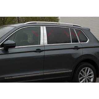 Lišty dverových stĺpikov (10 ks, nerez) Volkswagen Tiguan 2016–2023 fotografia 1