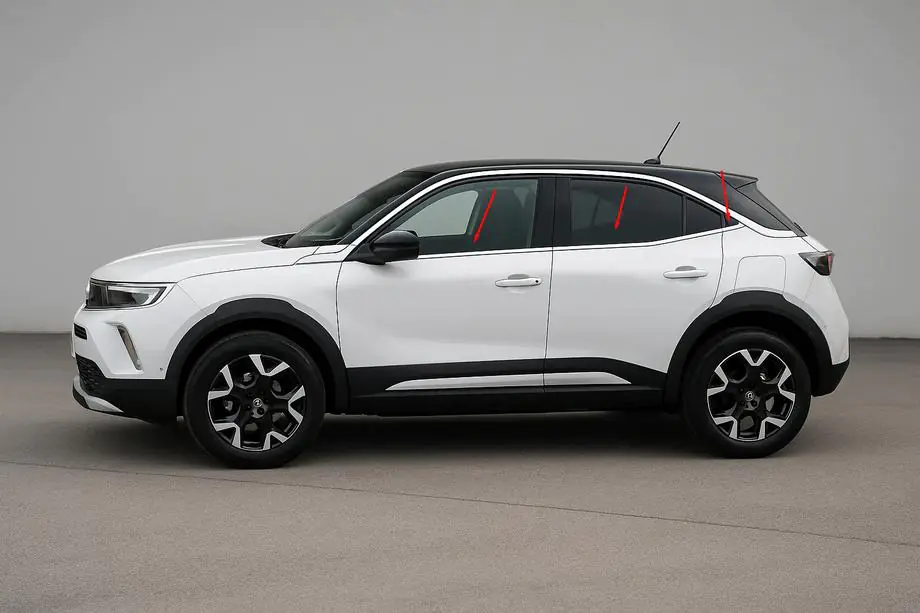Opel Mokka 2021– Ozdobné lišty okien (6 ks, nerez) Image