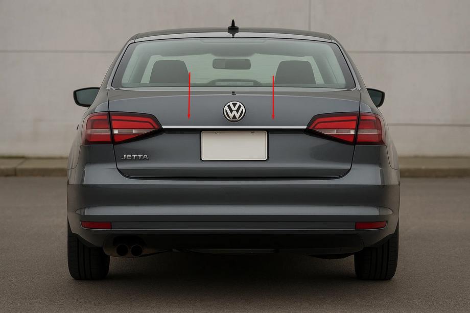 Volkswagen Jetta 2011–2018 Lišta nad ŠPZ (Carmos, nerezová oceľ) Image