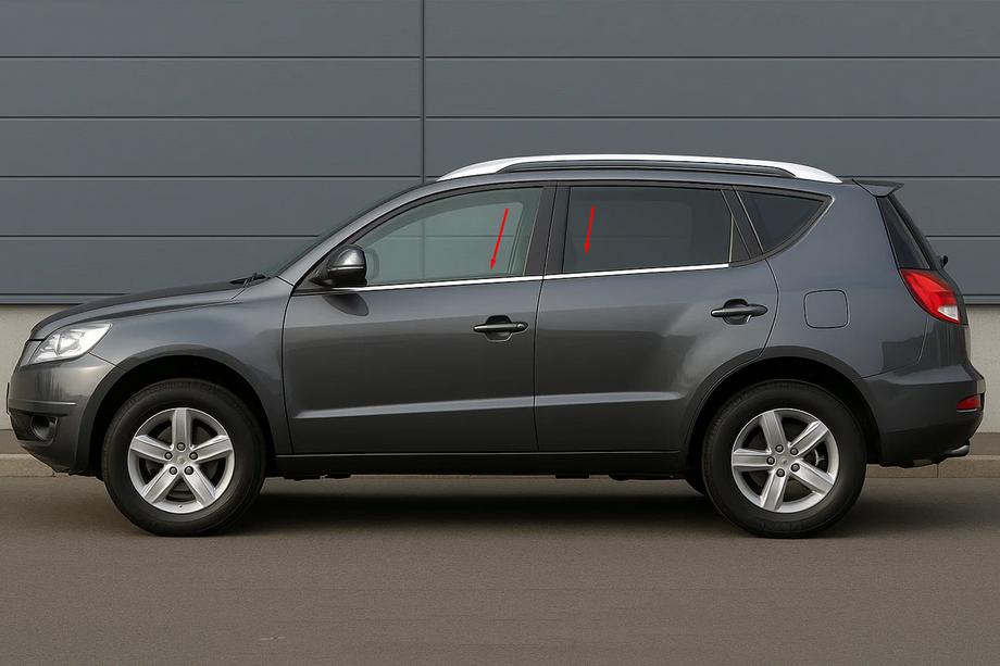 Geely Emgrand X7 2011– Chrómové okenné lišty (4 ks, nerez) Image