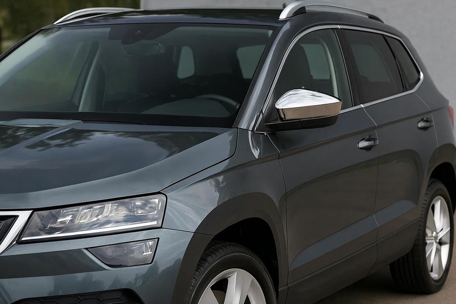 Skoda Karoq 2018– Kryty zrkadiel (2 ks, nerez) Carmos Image