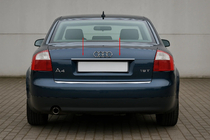 Audi A4 B6 2000–2004 Nerezová lišta nad ŠPZ (Carmos) V-2 fotografia 1
