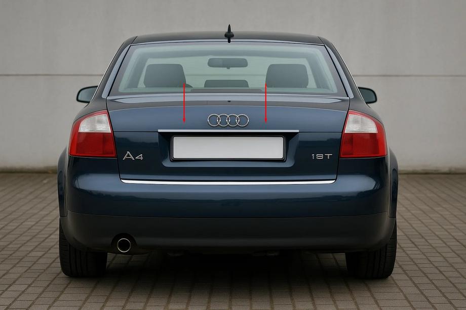 Audi A4 B6 2000–2004 Nerezová lišta nad ŠPZ (Carmos) V-2 Image